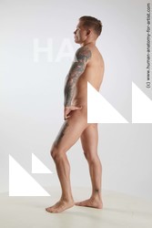 Nude Man White Standing poses - ALL Muscular Short Brown Standing poses - simple Standard Photoshoot Realistic