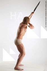 Underwear Fighting Man White Standing poses - ALL Muscular Medium Blond Standing poses - simple Standard Photoshoot Academic Fighting poses - ALL