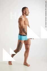 Underwear Man White Standing poses - ALL Muscular Short Brown Standing poses - simple Standard Photoshoot Academic