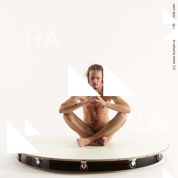 Nude Man White Sitting poses - simple Slim Brown Sitting poses - ALL Dreadlocks Standard Photoshoot Realistic