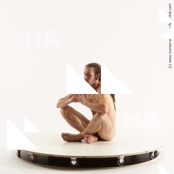 Nude Man White Sitting poses - simple Slim Brown Sitting poses - ALL Dreadlocks Standard Photoshoot Realistic