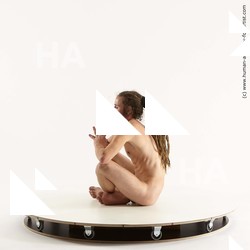 Nude Man White Sitting poses - simple Slim Brown Sitting poses - ALL Dreadlocks Standard Photoshoot Realistic