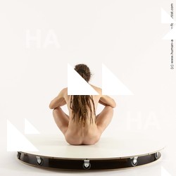 Nude Man White Sitting poses - simple Slim Brown Sitting poses - ALL Dreadlocks Standard Photoshoot Realistic