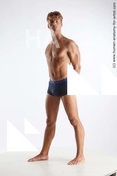 Underwear Man White Standing poses - ALL Athletic Short Brown Standing poses - simple Standard Photoshoot Academic