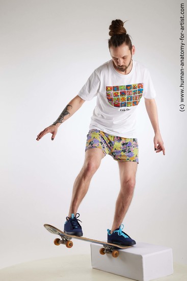 Sportswear Man White Standing poses - ALL Slim Brown Standing poses - simple Dreadlocks Standard Photoshoot Academic