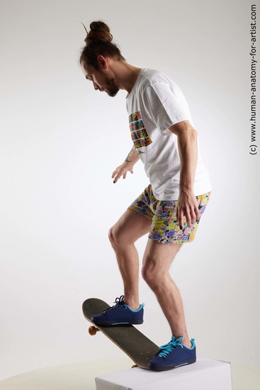 Sportswear Man White Standing poses - ALL Slim Brown Standing poses - simple Dreadlocks Standard Photoshoot Academic