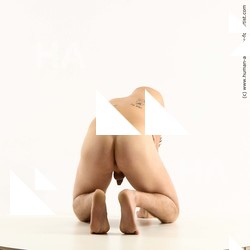 Nude Man White Kneeling poses - ALL Slim Short Brown Kneeling poses - on both knees Standard Photoshoot Realistic