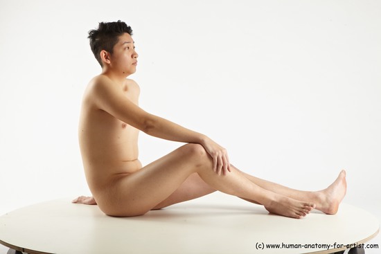 Nude Man Asian Sitting poses - simple Slim Short Black Sitting poses - ALL Standard Photoshoot Realistic