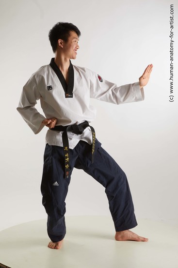 Sportswear Martial art Man Asian Standing poses - ALL Slim Short Black Standing poses - simple Standard Photoshoot Academic Fighting poses - ALL