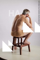 Underwear Man White Sitting poses - simple Slim Short Grey Sitting poses - ALL Standard Photoshoot Realistic