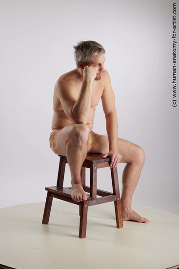 Underwear Man White Sitting poses - simple Slim Short Grey Sitting poses - ALL Standard Photoshoot Realistic