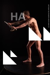 Nude Fighting with sword Man White Standing poses - ALL Athletic Short Brown Standing poses - simple Standard Photoshoot Realistic Fighting poses - ALL