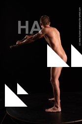 Nude Fighting with sword Man White Standing poses - ALL Athletic Short Brown Standing poses - simple Standard Photoshoot Realistic Fighting poses - ALL