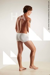 Underwear Man White Standing poses - ALL Athletic Short Brown Standing poses - simple Standard Photoshoot Academic