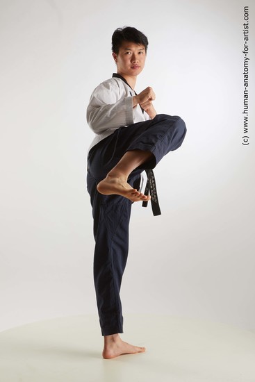 Sportswear Martial art Man Asian Standing poses - ALL Slim Short Black Standing poses - simple Standard Photoshoot Academic Fighting poses - ALL