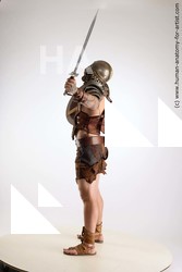 Fighting with sword Man White Standing poses - ALL Muscular Short Brown Standing poses - simple Standard Photoshoot Academic Fighting poses - ALL