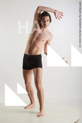 Underwear Man White Standing poses - ALL Slim Short Brown Standing poses - simple Standard Photoshoot Academic