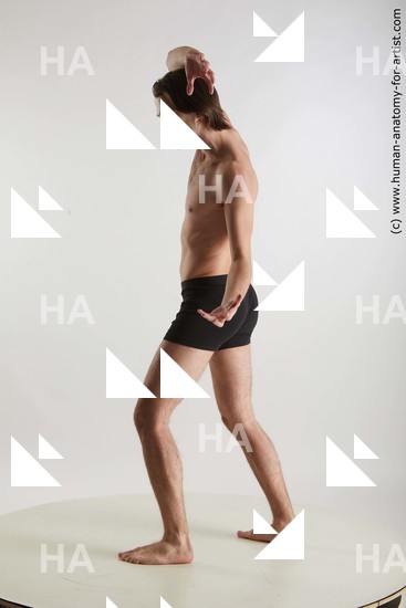 Underwear Man White Standing poses - ALL Slim Short Brown Standing poses - simple Standard Photoshoot Academic