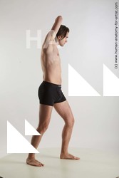 Underwear Man White Standing poses - ALL Slim Short Brown Standing poses - simple Standard Photoshoot Academic