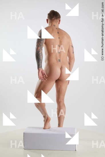 Nude Man White Standing poses - ALL Muscular Short Brown Standing poses - simple Standard Photoshoot Realistic