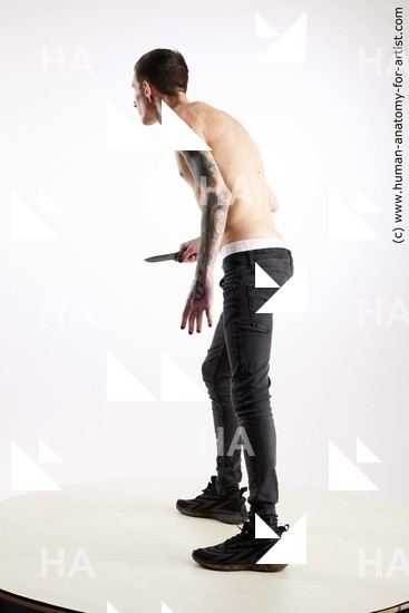 Casual Fighting with knife Man White Standing poses - ALL Underweight Short Brown Standing poses - simple Standard Photoshoot Academic Fighting poses - ALL