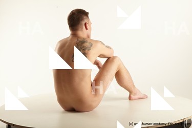 Nude Man White Sitting poses - simple Slim Short Brown Sitting poses - ALL Standard Photoshoot Realistic