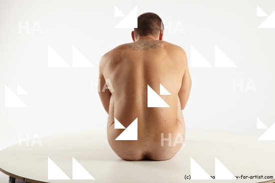 Nude Man White Sitting poses - simple Slim Short Brown Sitting poses - ALL Standard Photoshoot Realistic