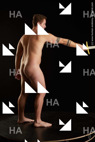 Nude Fighting with sword Man White Standing poses - ALL Average Short Brown Standing poses - simple Standard Photoshoot Realistic Fighting poses - ALL