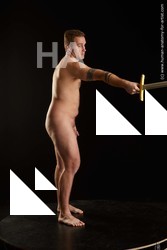 Nude Fighting with sword Man White Standing poses - ALL Average Short Brown Standing poses - simple Standard Photoshoot Realistic Fighting poses - ALL