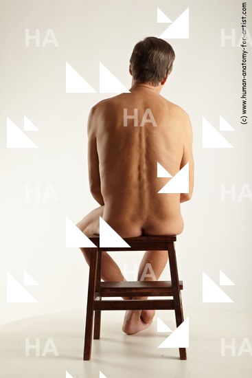 Nude Man White Sitting poses - simple Short Grey Sitting poses - ALL Standard Photoshoot Realistic