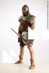 Casual Fighting with sword Man White Sitting poses - simple Muscular Short Brown Sitting poses - ALL Standard Photoshoot Academic Fighting poses - ALL