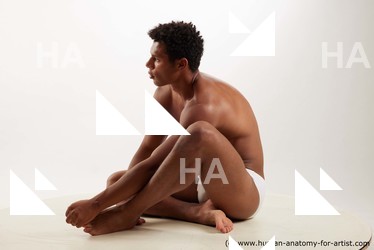 Swimsuit Man Black Sitting poses - simple Athletic Short Black Sitting poses - ALL Standard Photoshoot Academic