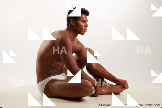 Swimsuit Man Black Sitting poses - simple Athletic Short Black Sitting poses - ALL Standard Photoshoot Academic