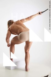 Underwear Fighting with gun Man White Standing poses - ALL Muscular Medium Brown Standing poses - simple Standard Photoshoot Academic Fighting poses - ALL