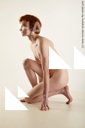 Nude Man White Kneeling poses - ALL Slim Short Red Kneeling poses - on one knee Standard Photoshoot Realistic