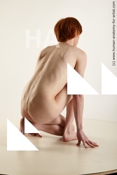 Nude Man White Kneeling poses - ALL Slim Short Red Kneeling poses - on one knee Standard Photoshoot Realistic