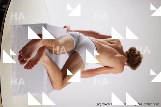 Underwear Man White Laying poses - ALL Athletic Short Brown Laying poses - on stomach Standard Photoshoot Academic