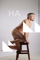 Casual Man White Kneeling poses - ALL Athletic Short Grey Kneeling poses - on both knees Standard Photoshoot Academic