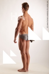 Underwear Man White Standing poses - ALL Muscular Short Brown Standing poses - simple Standard Photoshoot Academic