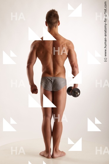 Underwear Man White Standing poses - ALL Muscular Short Brown Standing poses - simple Standard Photoshoot Academic