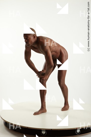 Nude Man Black Standing poses - ALL Athletic Bald Standing poses - simple Standard Photoshoot Realistic