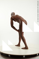 Nude Man Black Standing poses - ALL Athletic Bald Standing poses - simple Standard Photoshoot Realistic