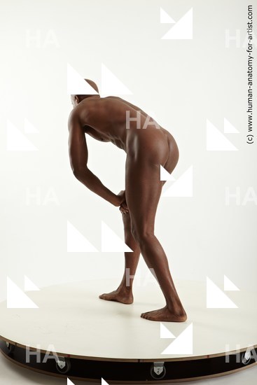 Nude Man Black Standing poses - ALL Athletic Bald Standing poses - simple Standard Photoshoot Realistic