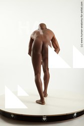 Nude Man Black Standing poses - ALL Athletic Bald Standing poses - simple Standard Photoshoot Realistic