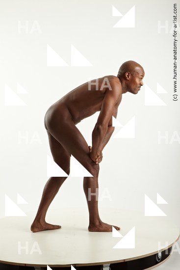 Nude Man Black Standing poses - ALL Athletic Bald Standing poses - simple Standard Photoshoot Realistic