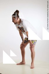 Underwear Man White Standing poses - ALL Slim Brown Standing poses - simple Dreadlocks Standard Photoshoot Academic