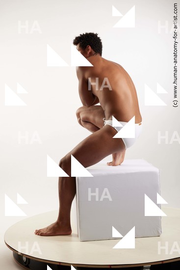 Swimsuit Man Black Kneeling poses - ALL Athletic Short Kneeling poses - on one knee Black Standard Photoshoot Academic