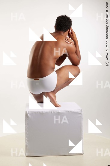 Swimsuit Man Black Kneeling poses - ALL Athletic Short Kneeling poses - on one knee Black Standard Photoshoot Academic