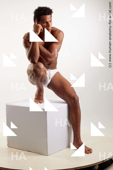 Swimsuit Man Black Kneeling poses - ALL Athletic Short Kneeling poses - on one knee Black Standard Photoshoot Academic