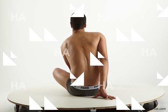 Underwear Man Black Sitting poses - simple Slim Short Black Sitting poses - ALL Standard Photoshoot Academic